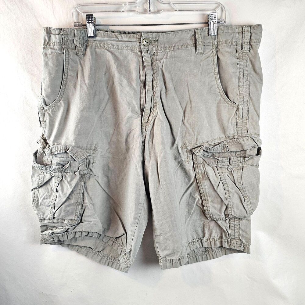 Calvin Klein Shorts Mens 38 Gray Beige Cargo Utility Outdoor Hiking Ripstop